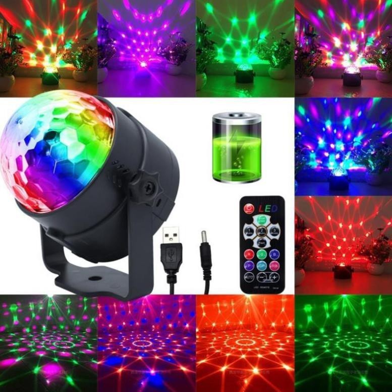 Đèn cảm ứng theo nhạc cực đẹp-Đèn Led vũ trường,đèn karaoke gia đình,đèn trang trí sân vườn phòng karaoke kèm điều khiển