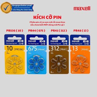Pin máy trợ thính pr41 , pr44 , pr48 , pr536 maxell 1,45v hàng chính hãng