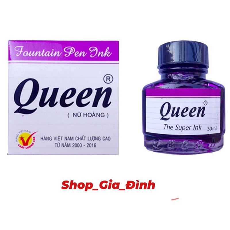 mực tím Queen hộp thủy tinh 30ml