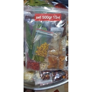 [tặng yến-có quế hoa] Set 500gr 15vị chè dưỡng nhan tuyết yến nấu 4lit