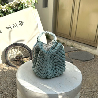  Túi đeo chéo MANDU đan móc len thủ công bằng sợi vải nhiều màu 