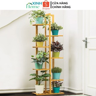  Kệ để đồ kệ trang chỉ để chậu hoa cây cảnh 7 tầng gỗ tre 145x45x22cm 