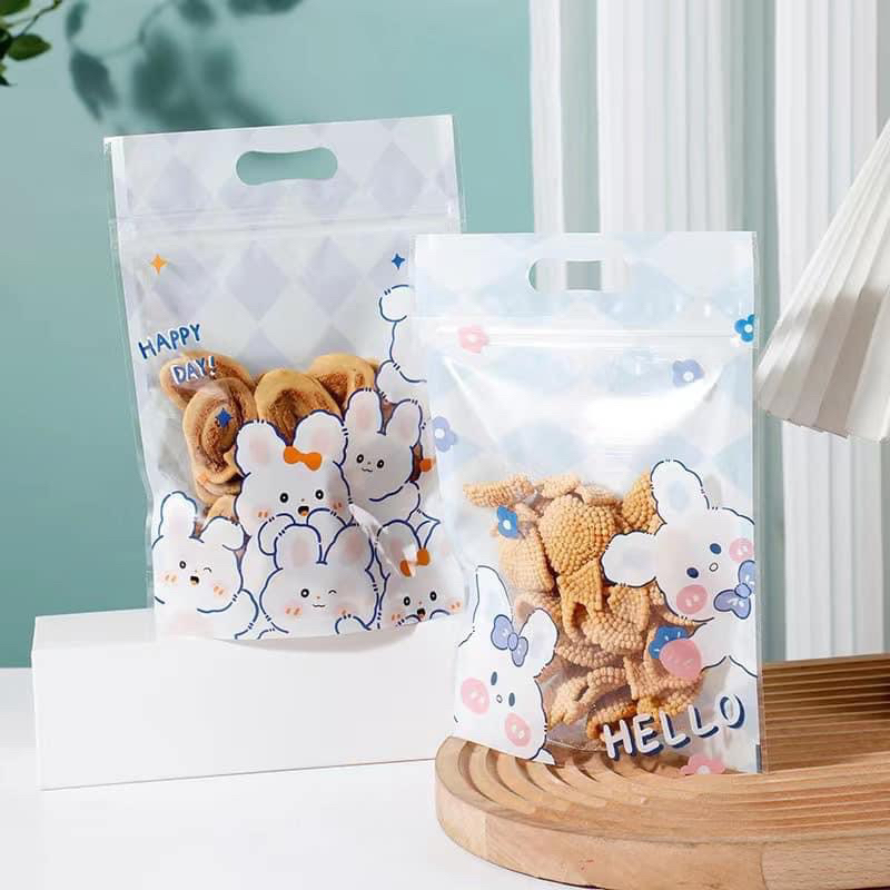 set 50 vỏ túi zip Thỏ kt 16x23cm đựng bánh kẹo
