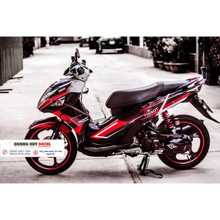 Tem trùm nouvo 6 đỏ đen ,độ dán team decal xe thiết kế rẻ đẹp theo yêu cầu no 6