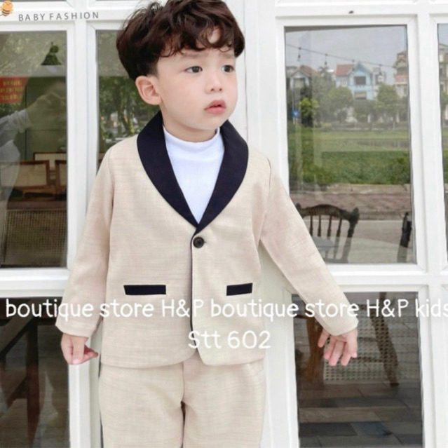 Set Bộ Vest 3 Cho Tiết cho bé trai sành điệu