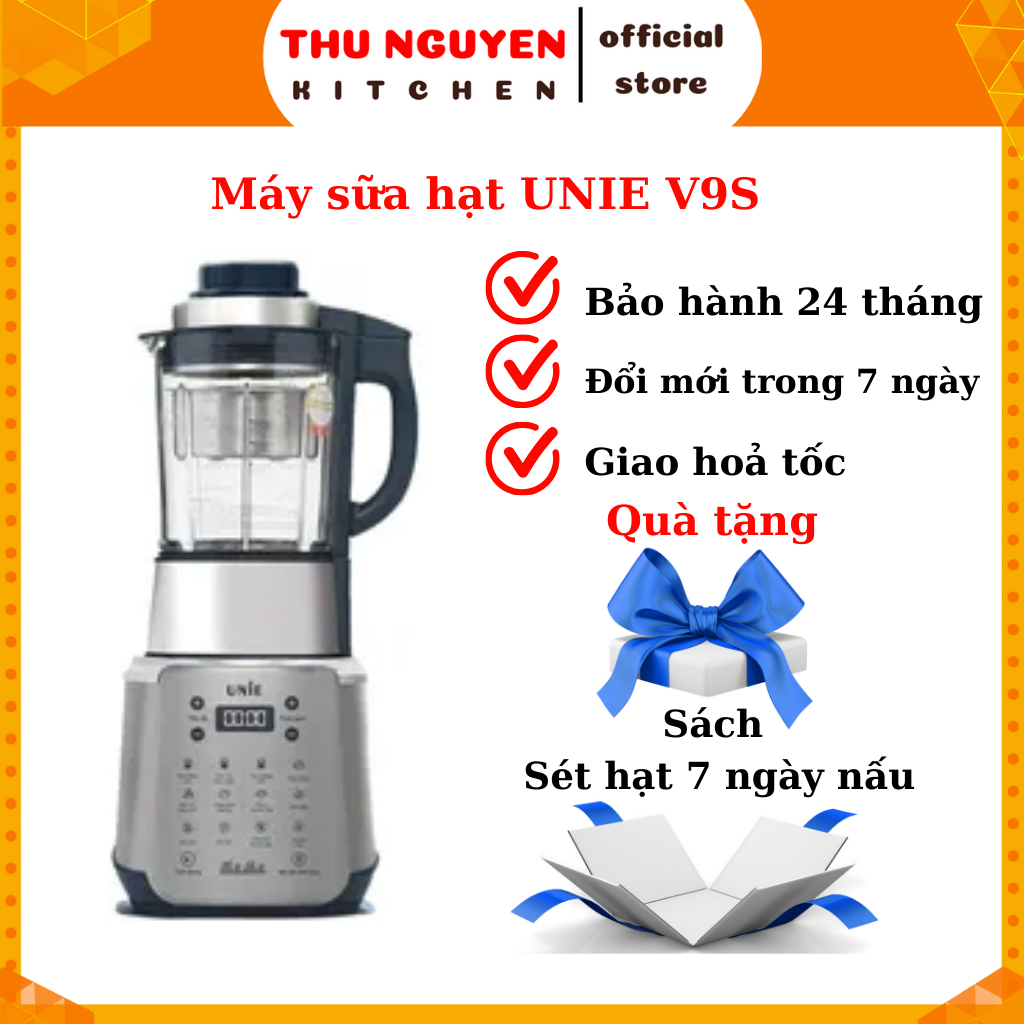 Máy sữa hạt đa năng Unie V9S-10 chương trình nấu cài sẵn -Công suất 1800W-Thể tích 1.75 Lít có giọng nói-Cối dày 5 lớp
