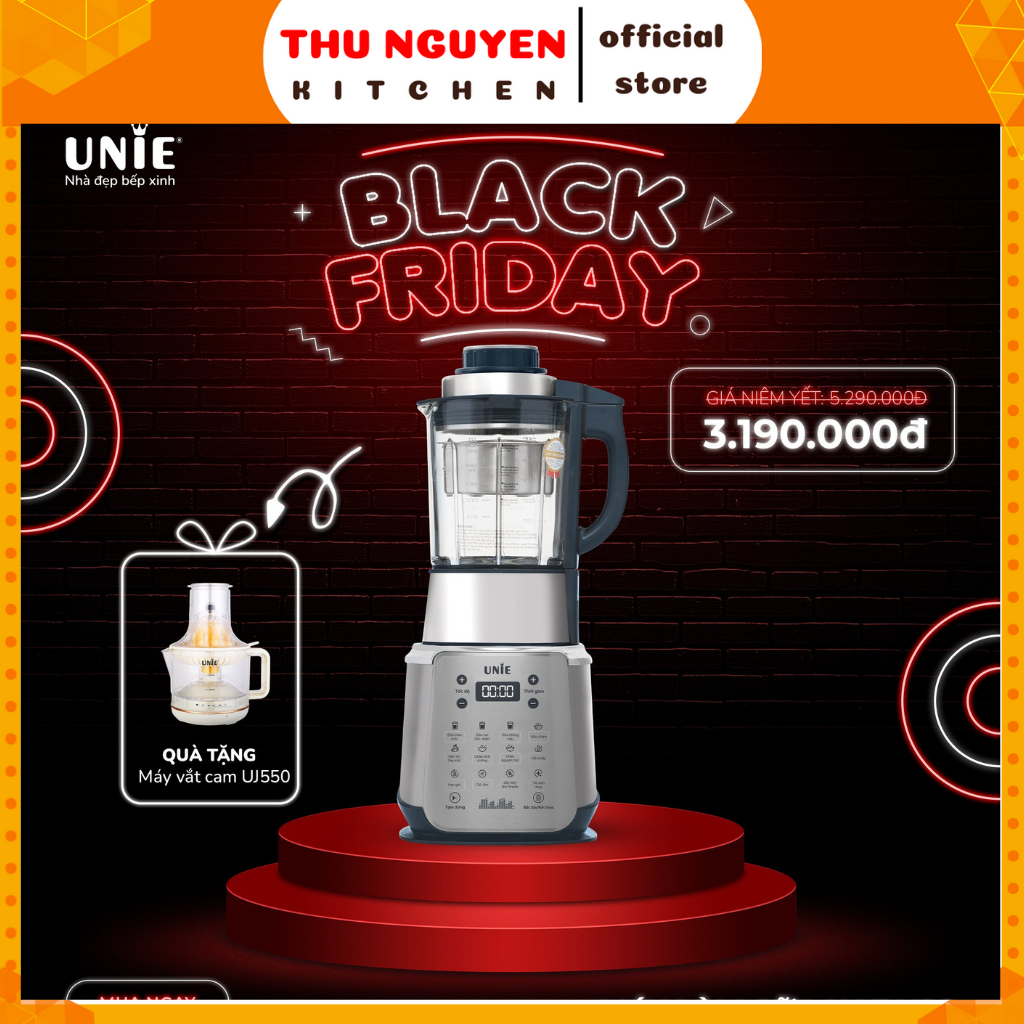 Máy sữa hạt đa năng Unie V9S-10 chương trình nấu cài sẵn -Công suất 1800W-Thể tích 1.75 Lít có giọng nói-Cối dày 5 lớp