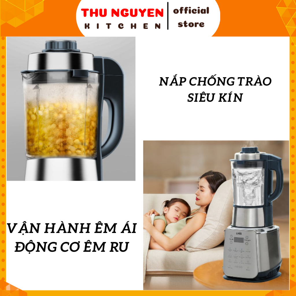 Máy sữa hạt đa năng Unie V9S-10 chương trình nấu cài sẵn -Công suất 1800W-Thể tích 1.75 Lít có giọng nói-Cối dày 5 lớp