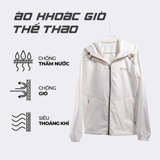 Áo khoác gió thể thao Goya chống thấm màu trắng