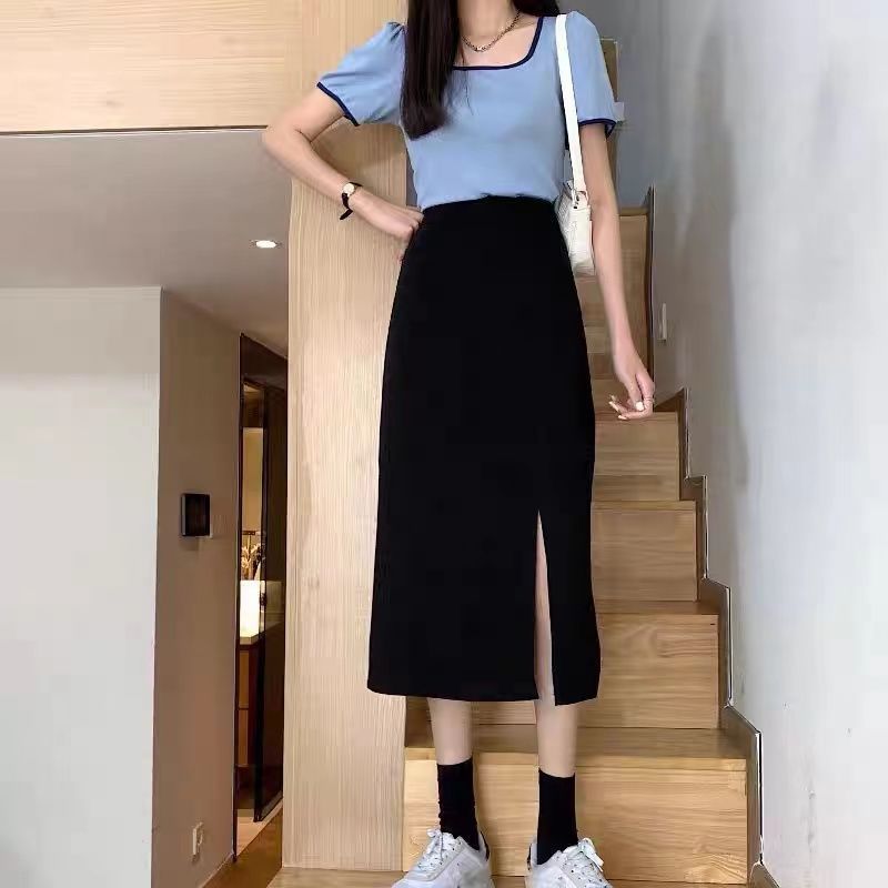 Chân váy dài, Chân váy midi chất tuyết mưa 2 dáng xẻ trước - xẻ sau M78 | BigBuy360 - bigbuy360.vn