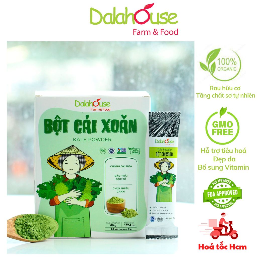 Bột Cải Xoăn Hữu Cơ Nguyên Chất Sấy Lạnh Dalahouse