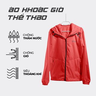 Áo khoác gió thể thao Goya chống thấm màu đỏ