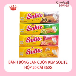 Bánh bông lan cuộn kem Solite hộp 20 cái 360g
