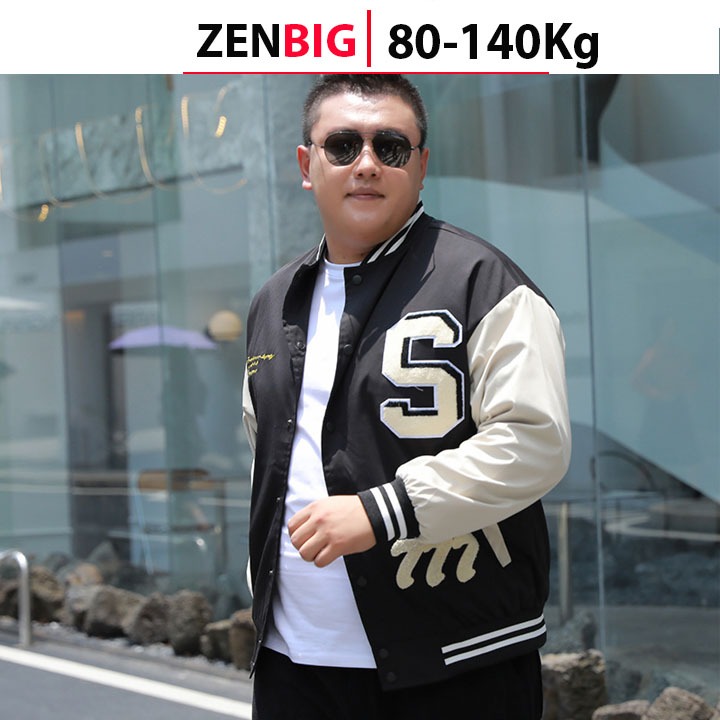 Áo khoác bomber varsity jacket nam Big size nam ZENBIG dành cho người mập người béo từ 80-140kg size lớn cho Nam bigsize