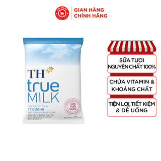 Thùng 48 bịch sữa tươi tiệt trùng TH true MILK ít đường 220ml