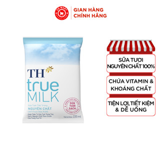 Thùng 48 bịch sữa tươi tiệt trùng TH True MILK nguyên chất không đường 220ml