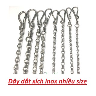 Dây xích inox cao cấp cho chó mèo/ Xích inox 2 đầu nhiều size