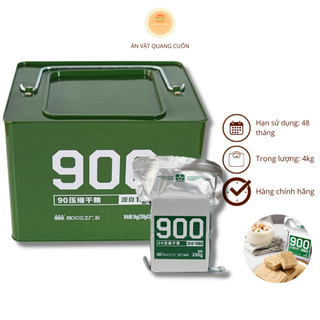 1 thùng 4kg lương khô 900 3 sao - lương khô trung quốc thùng sắt hàng chính hãng - ăn vặt quang cuốn