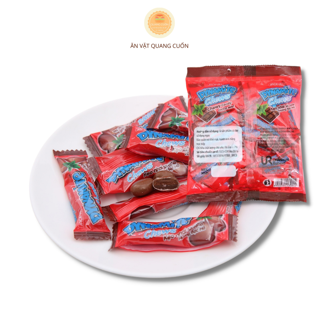 Kẹo Dynamite Chews Hương Sô Cô La Nhân Bạc Hà Thái Lan Gói 125 Gram
