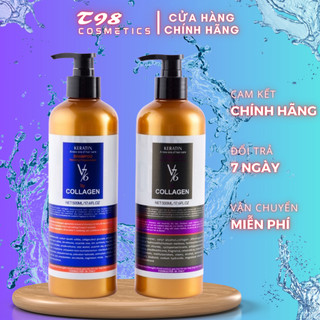 Cặp dầu gội xả collagen keratin v76 800ml ngăn rụng tóc, kích thích mọc tóc, phục hồi tóc hư tổn - t98 cosmetics
