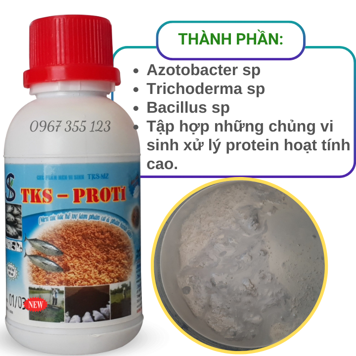PROTI Men Xúc Tác Ủ Dịch Cá, Bánh Dầu, Tách Chiết Protein Thành Amino acid Chai 100ml