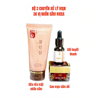 Bộ 3 Sữa rửa mặt nhân sâm + Cốt huyết thanh + Cao mụn sâm đỏ 36 Vị meea