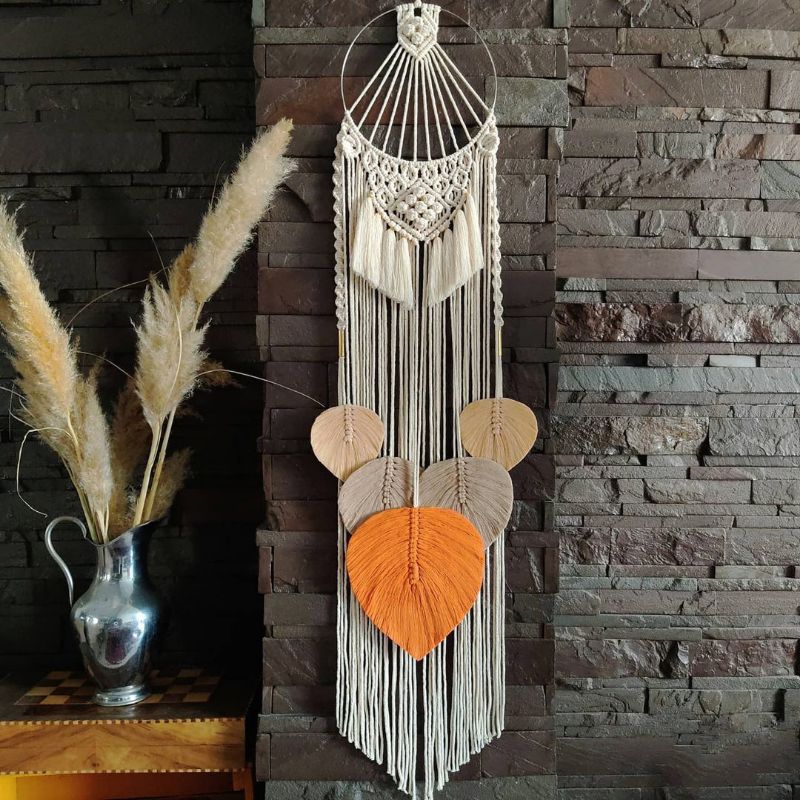 Trang trí tường quán , homestay vòng trường tồn macrame trang trí phòng homestay phong cách mới