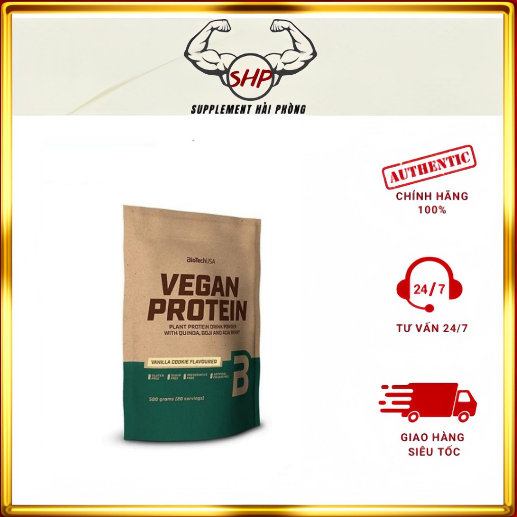[Giá hủy diệt] Whey Protein Thực Vật Vegan Protein BiotechUSA 500g tại Supplement Hải Phòng