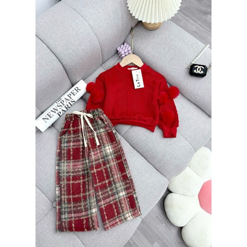 Set Bộ Áo len quần xuông xinh đẹp cho bé gái