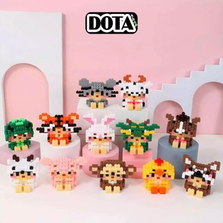 Mô hình đồ chơi lắp ráp 12 con giáp 12 cung hoàng đạo 3d mini 12 cm đáng yêu cho bé