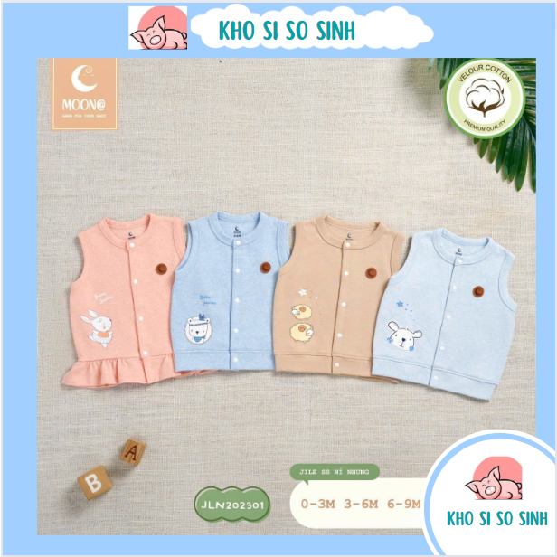 Áo gile bé từ 0-12kg màu sắc đẹp vải nỉ