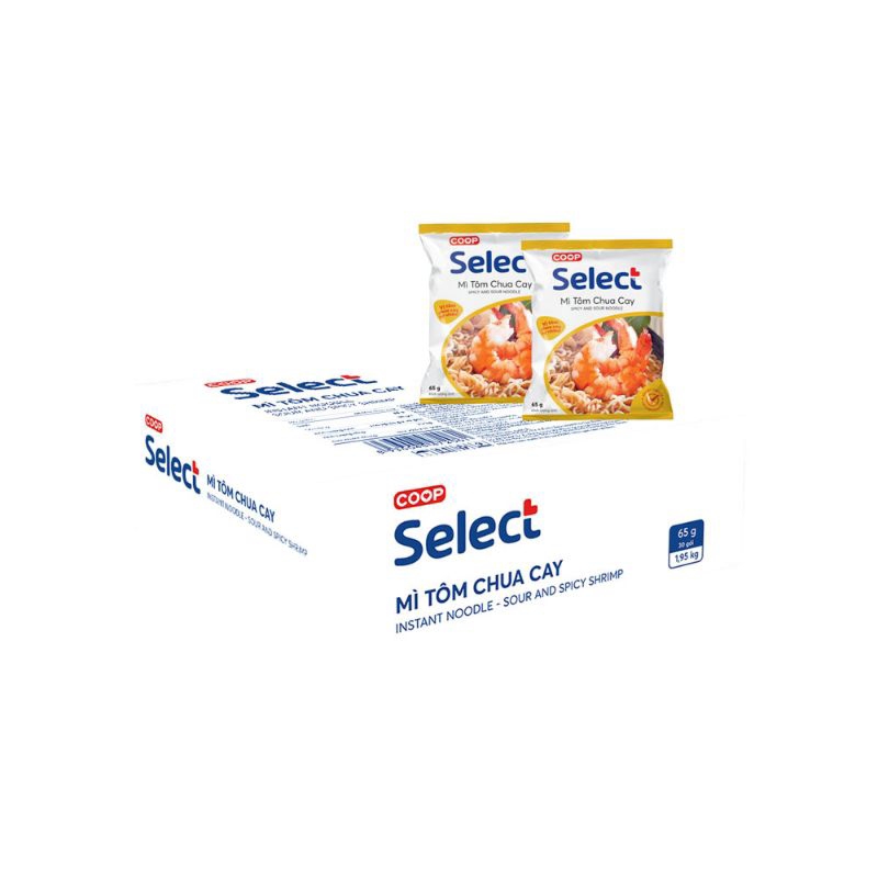 [DATE MỚI] Mì tôm chua cay Coop Select thùng 30 gói x 65g - Vị truyền thống