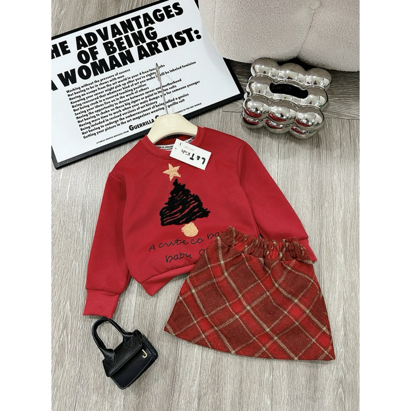 Set Váy Kẻ siêu hot cho bé gái
