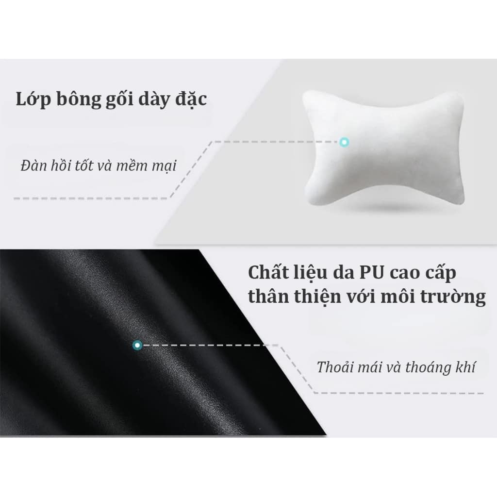 Gối Tựa Đầu Ô Tô Da, Gối Tựa Đầu Gắn Ghế Ngồi Ô Tô Có Logo Theo Hãng Xe Vinfast/Toyota/Mazda/Honda/Huyndai/Nissan/Mitsub | BigBuy360 - bigbuy360.vn