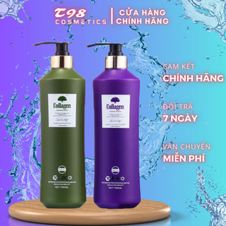 Cặp dầu gội xả toco collagen 800ml kích thích mọc tóc phục hồi tóc khô sơ hư tổn, dầu gội chính hãng - t98 cosmetics