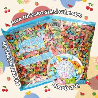  Kẹo Ngậm Trái Cây Thơm Miệng Không Đường Vitamin C Mát Lạnh Siêu Ngon - Mix 12 vj trái cây