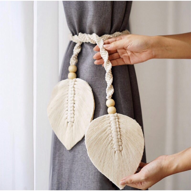 Dây buộc rèm chiếc lá macrame