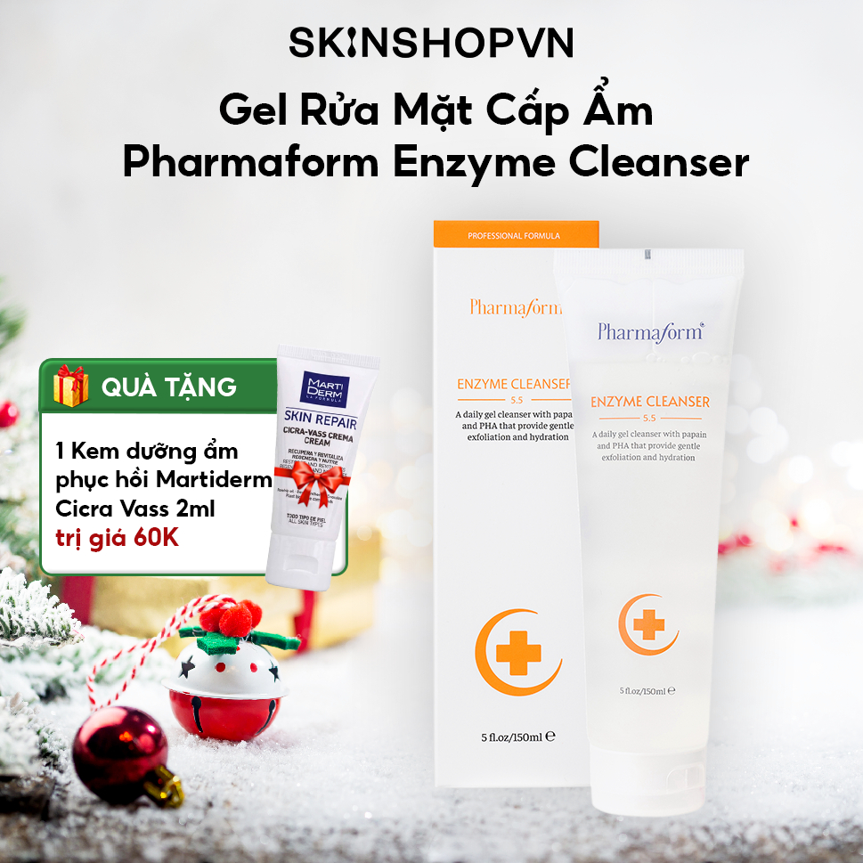 Sữa rửa mặt GEL tẩy tế bào chết, làm sạch bụi bẩn và cấp ẩm cho da Pharmaform Enzyme Cleanser Gel 150ml