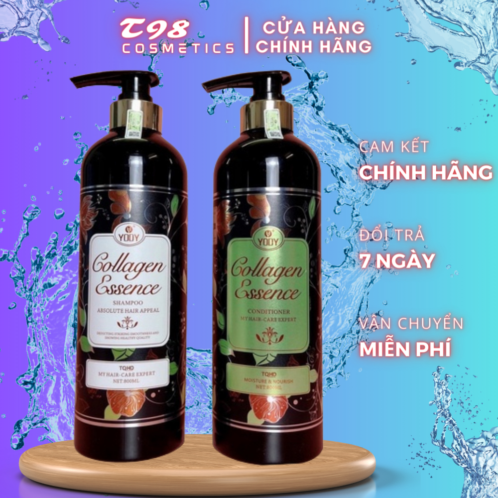 Dầu Gội xả cặp YODY Essence Colagen Phục Hồi Và Kích Thích Mọc Tóc 800ML - T98 COSMETICS