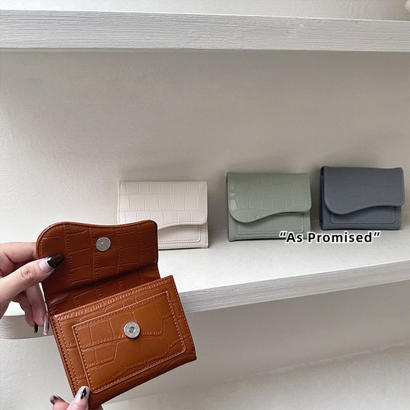 Ví mini mỏng gọn Sam thiết kế basic vân da mềm 20S