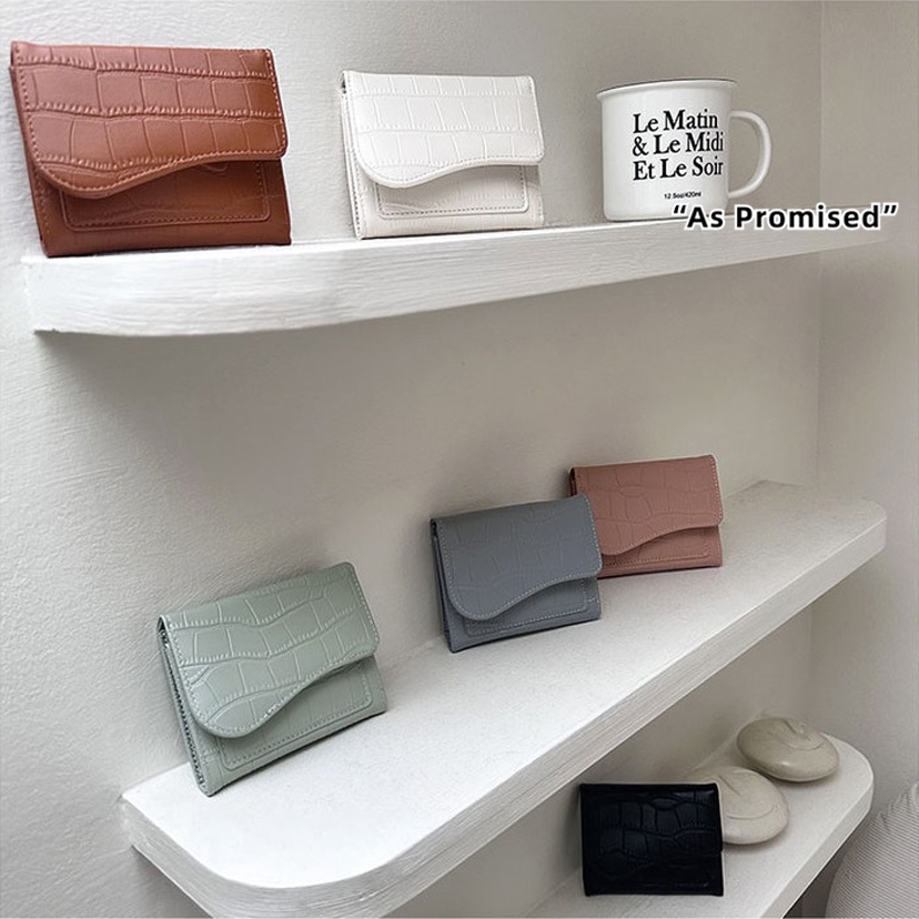 Ví mini mỏng gọn Sam thiết kế basic vân da mềm 20S