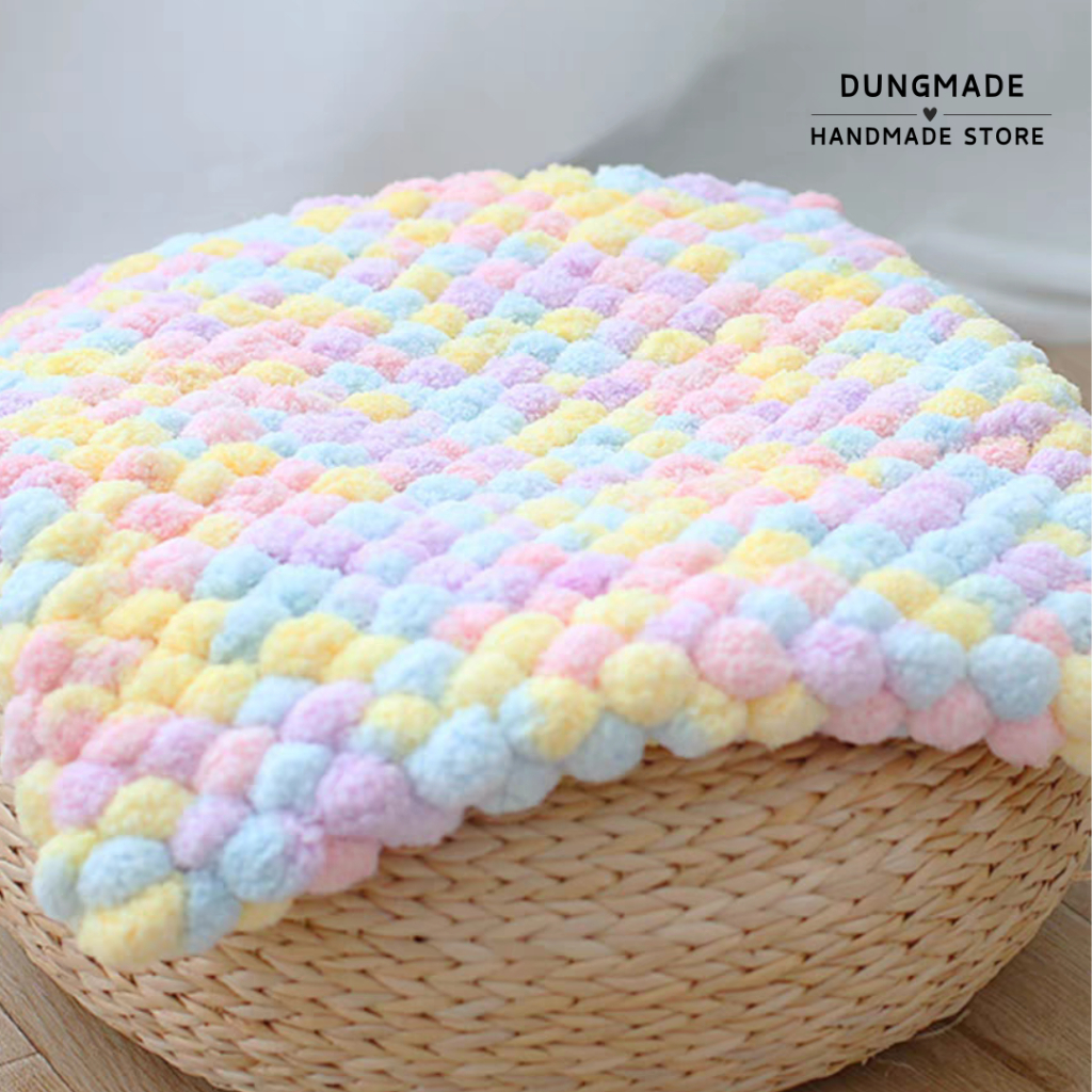 len bông bi cuộn len đan móc 130g đan móc túi, thảm, chăn, đệm