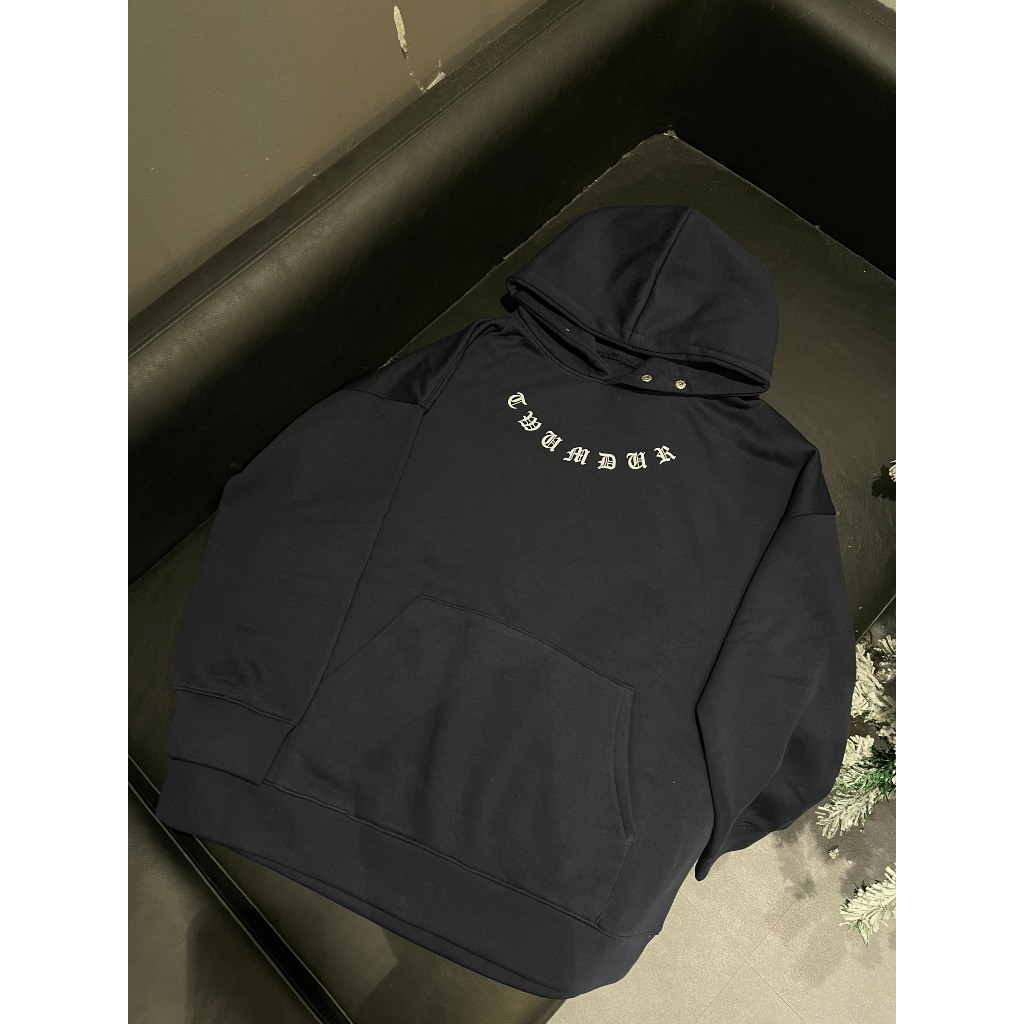 HOODIE XANH THAN CÚC BẤM FOM RỘNG H678