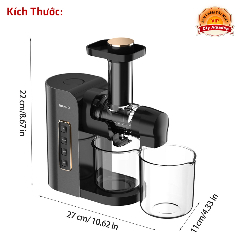 Máy ép chậm GIORMANI làm sinh tố nước qua hỏa trái cây tách bã và nước hiệu quả cao