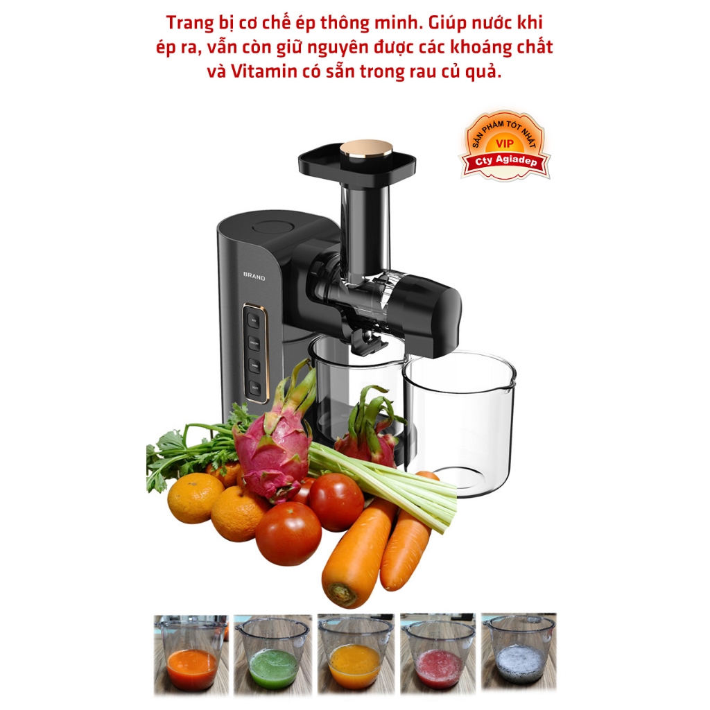 Máy ép chậm GIORMANI làm sinh tố nước qua hỏa trái cây tách bã và nước hiệu quả cao