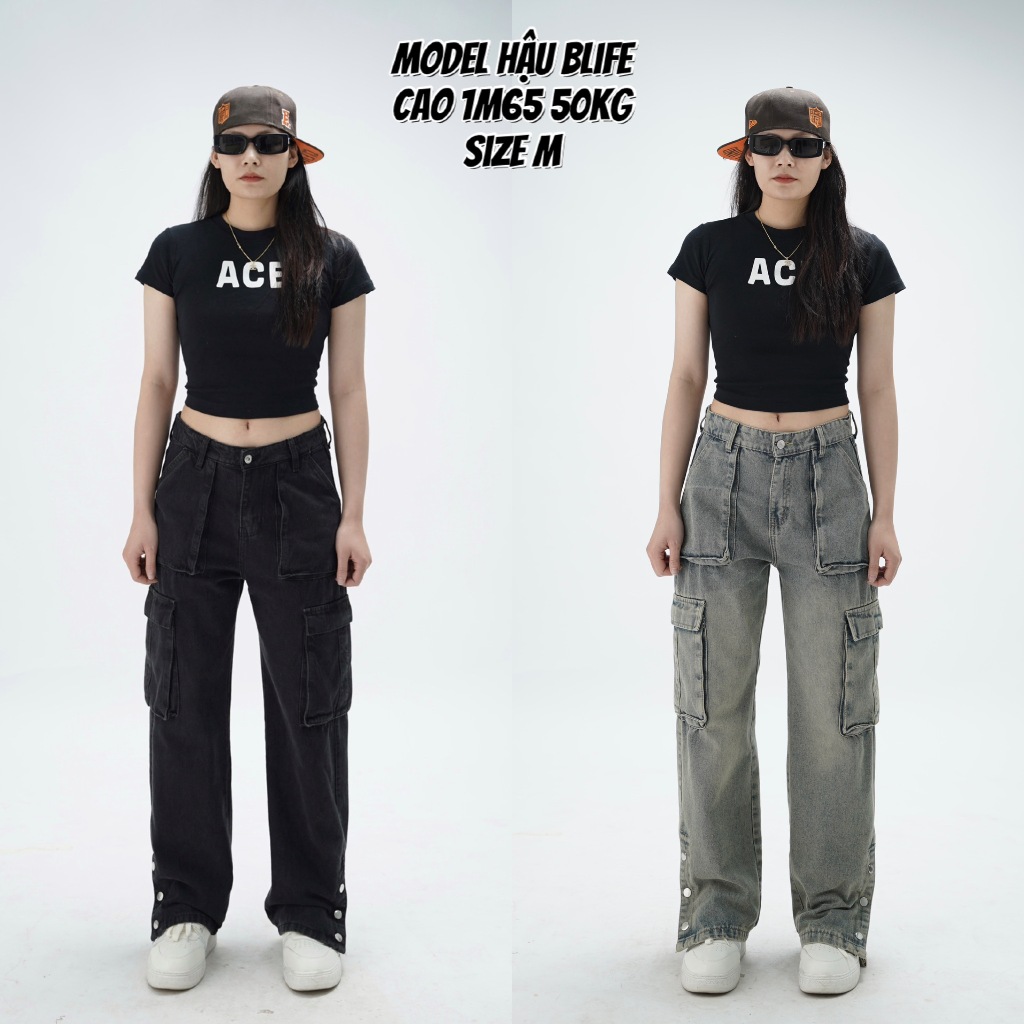 Quần JEAN Túi Hộp Cúc Bấm Nam Nữ Chính Hãng Tiệm Nhà SƠN