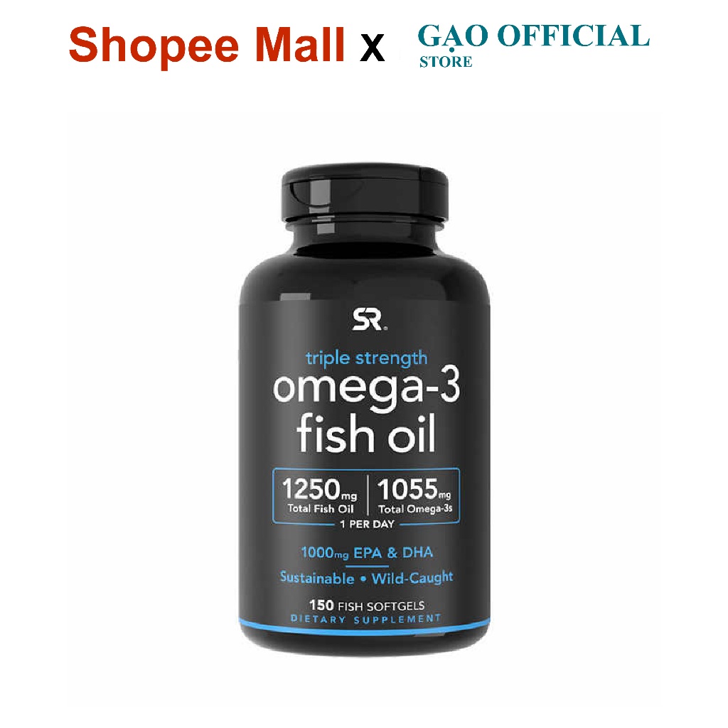 Dầu cá Sports Research SR Omega-3 Fish Oil Triple Strength 150 viên