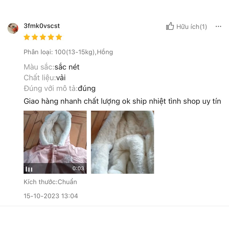 Áo khoác ấm cho bé, áo khoác nhung trần bông dày dặn cho bé trai và gái từ 7kg trở lên- Baby's Home có sẵn.