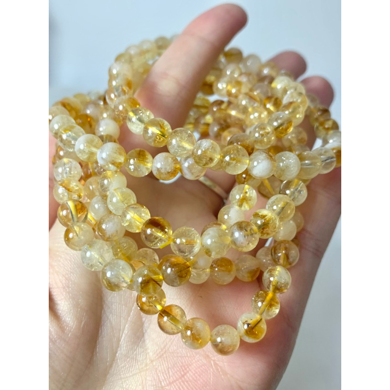 Vòng tay Pyramid Citrine hạt 6mm mang lại sự thịnh vượng