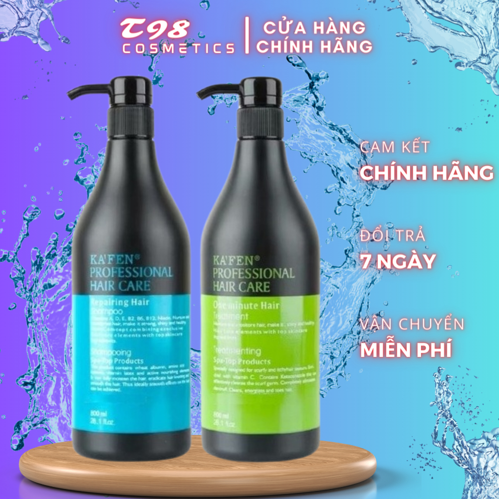 Cặp Dầu Gội Xả Kafen 800ML Phục Hồi Tóc Hư Tổn, Tóc Yếu - T98 COSMETICS